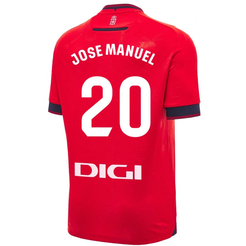 Danxen Niño Camiseta José Manuel Arnáiz #20 Rojo Blanco 1ª Equipación 2024/25 La Camisa