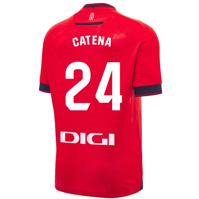 Danxen Niño Camiseta Alejandro Catena #24 Rojo Blanco 1ª Equipación 2024/25 La Camisa