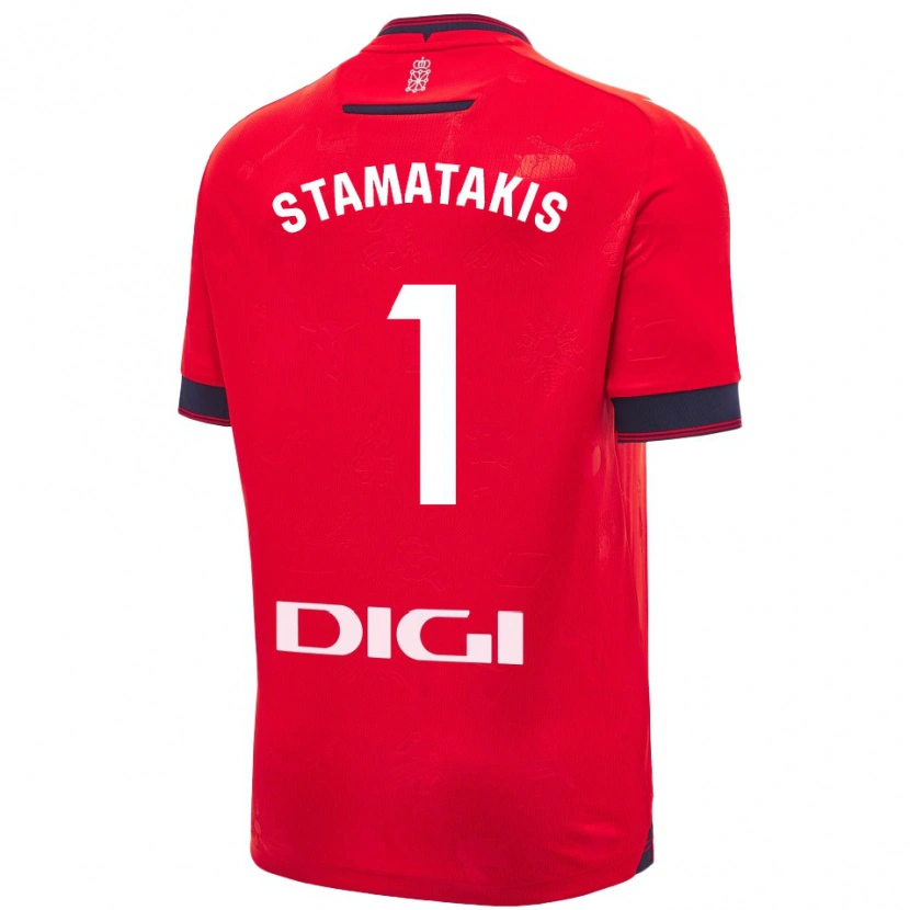 Danxen Niño Camiseta Dimitrios Stamatakis #1 Rojo Blanco 1ª Equipación 2024/25 La Camisa