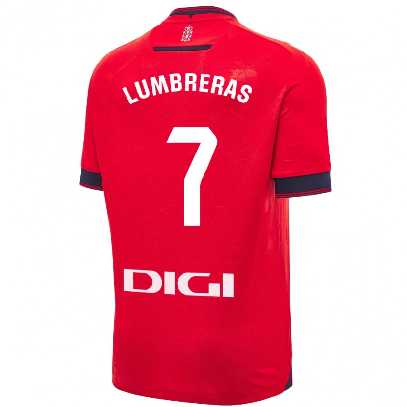 Danxen Niño Camiseta Carlos Lumbreras #7 Rojo Blanco 1ª Equipación 2024/25 La Camisa