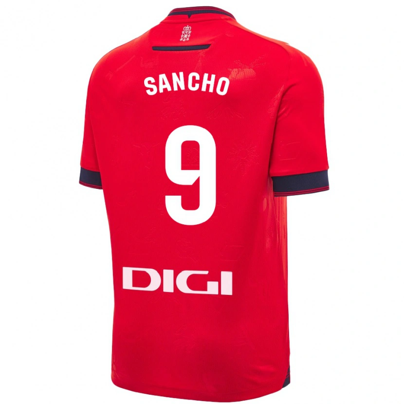 Danxen Niño Camiseta Dani Sancho #9 Rojo Blanco 1ª Equipación 2024/25 La Camisa