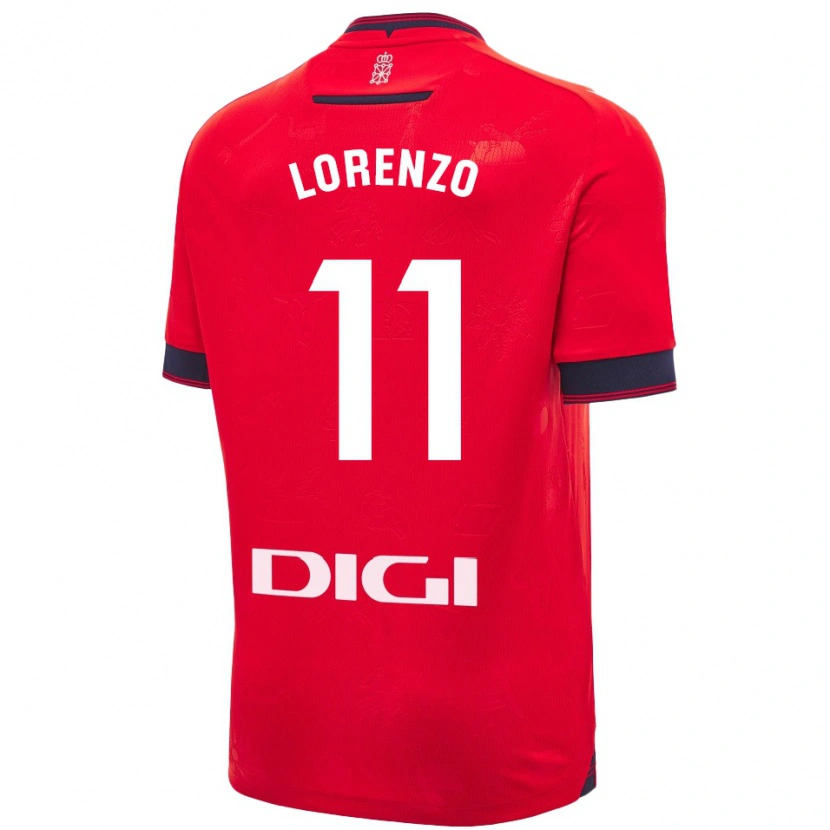 Danxen Niño Camiseta Nowend Lorenzo #11 Rojo Blanco 1ª Equipación 2024/25 La Camisa