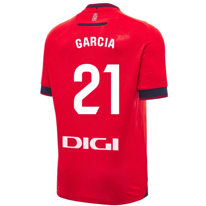 Danxen Niño Camiseta Jon García #21 Rojo Blanco 1ª Equipación 2024/25 La Camisa