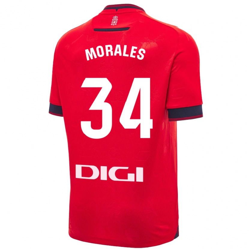 Danxen Niño Camiseta Anai Morales #34 Rojo Blanco 1ª Equipación 2024/25 La Camisa