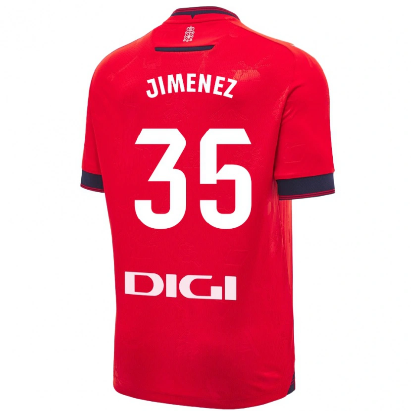 Danxen Niño Camiseta Álex Jimenez #35 Rojo Blanco 1ª Equipación 2024/25 La Camisa