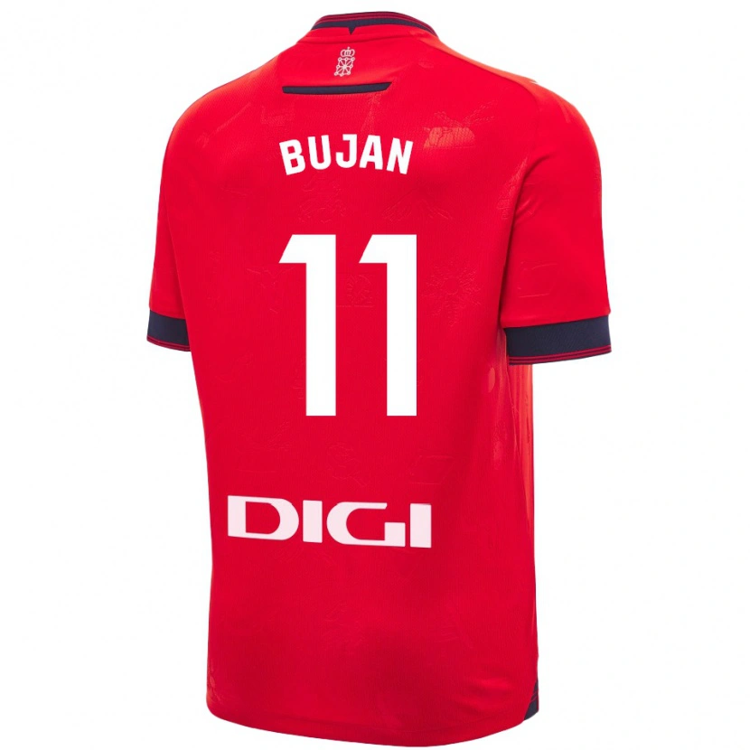 Danxen Niño Camiseta Unai Buján #11 Rojo Blanco 1ª Equipación 2024/25 La Camisa