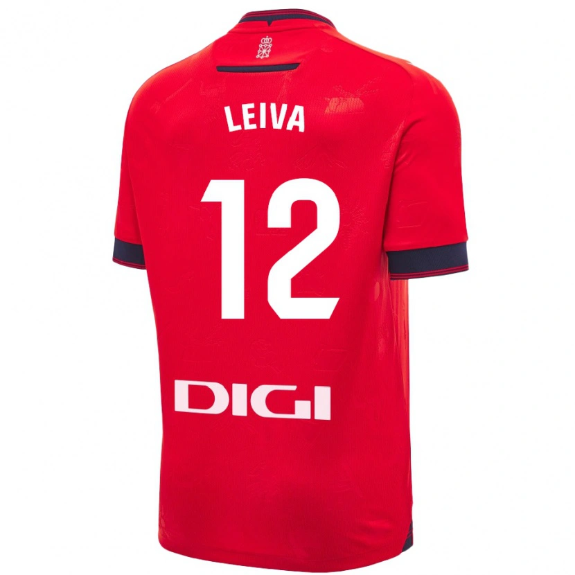 Danxen Niño Camiseta Álvaro Leiva #12 Rojo Blanco 1ª Equipación 2024/25 La Camisa