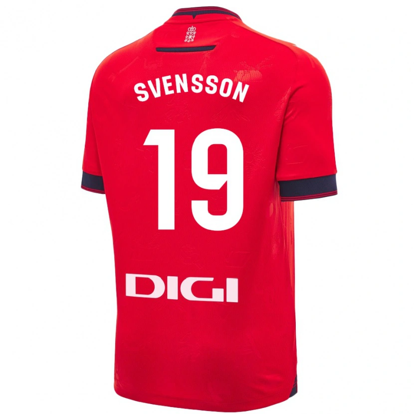 Danxen Niño Camiseta Max Svensson #19 Rojo Blanco 1ª Equipación 2024/25 La Camisa