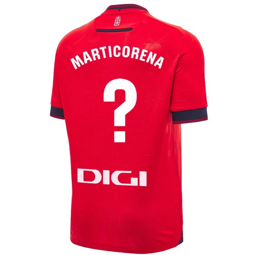 Danxen Niño Camiseta Ander Marticorena #0 Rojo Blanco 1ª Equipación 2024/25 La Camisa