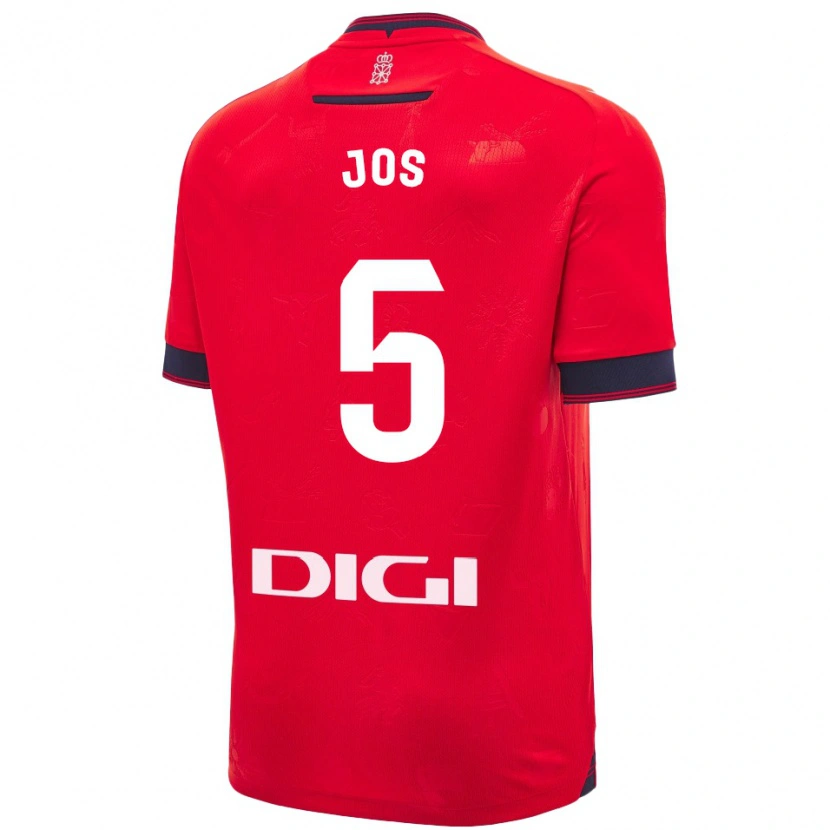 Danxen Niño Camiseta Josune Urdaniz Maurin #5 Rojo Blanco 1ª Equipación 2024/25 La Camisa