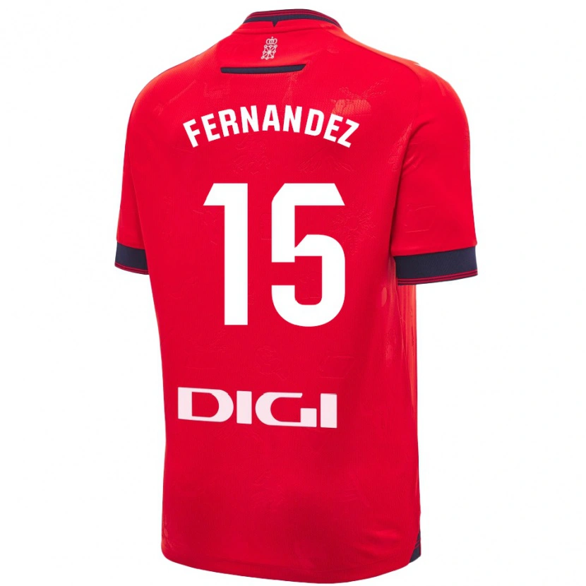 Danxen Niño Camiseta Leyre Fernández Sánchez #15 Rojo Blanco 1ª Equipación 2024/25 La Camisa