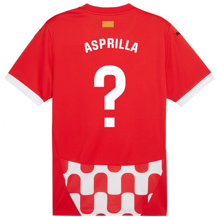 Danxen Niño Camiseta Yáser Asprilla #0 Rojo Blanco 1ª Equipación 2024/25 La Camisa