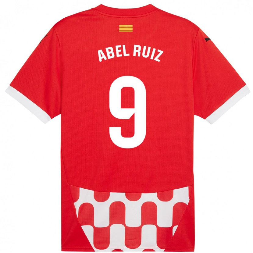 Danxen Niño Camiseta Abel Ruiz #9 Rojo Blanco 1ª Equipación 2024/25 La Camisa