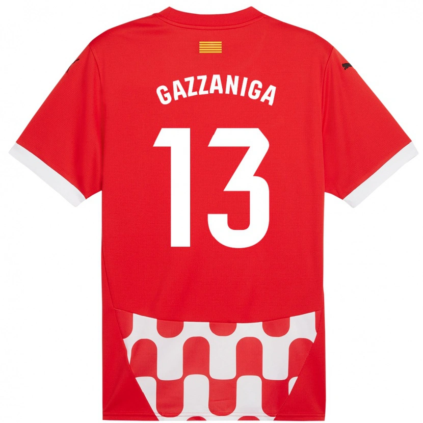 Danxen Niño Camiseta Paulo Gazzaniga #13 Rojo Blanco 1ª Equipación 2024/25 La Camisa