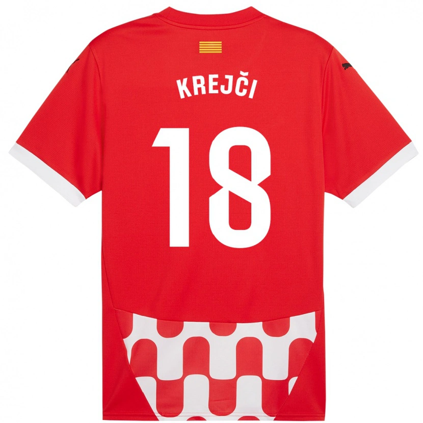 Danxen Niño Camiseta Ladislav Krejci #18 Rojo Blanco 1ª Equipación 2024/25 La Camisa