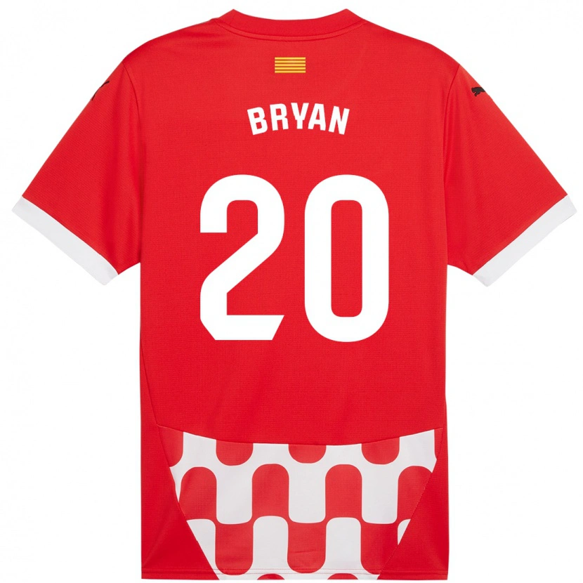 Danxen Niño Camiseta Bryan Gil #20 Rojo Blanco 1ª Equipación 2024/25 La Camisa