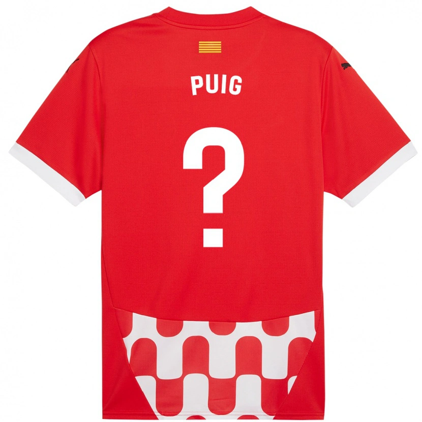 Danxen Niño Camiseta Sergi Puig #0 Rojo Blanco 1ª Equipación 2024/25 La Camisa