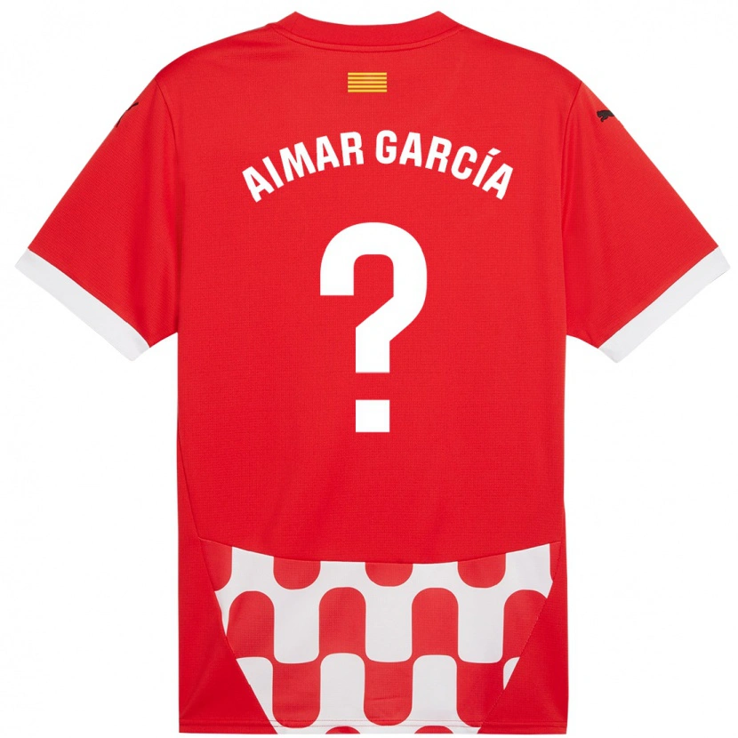 Danxen Niño Camiseta Aimar García #0 Rojo Blanco 1ª Equipación 2024/25 La Camisa