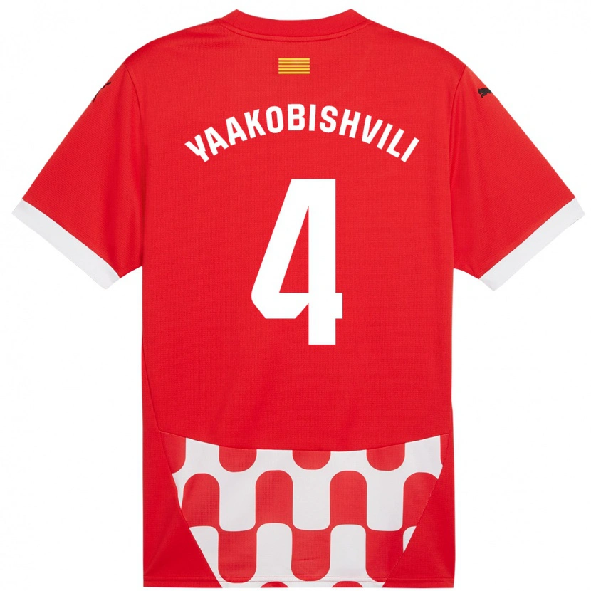 Danxen Niño Camiseta Antal Yaakobishvili #4 Rojo Blanco 1ª Equipación 2024/25 La Camisa