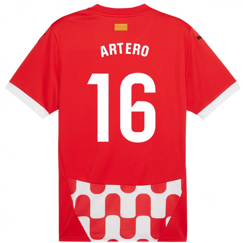 Danxen Niño Camiseta Ricard Artero #16 Rojo Blanco 1ª Equipación 2024/25 La Camisa