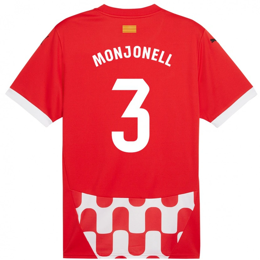 Danxen Niño Camiseta Eric Monjonell #3 Rojo Blanco 1ª Equipación 2024/25 La Camisa