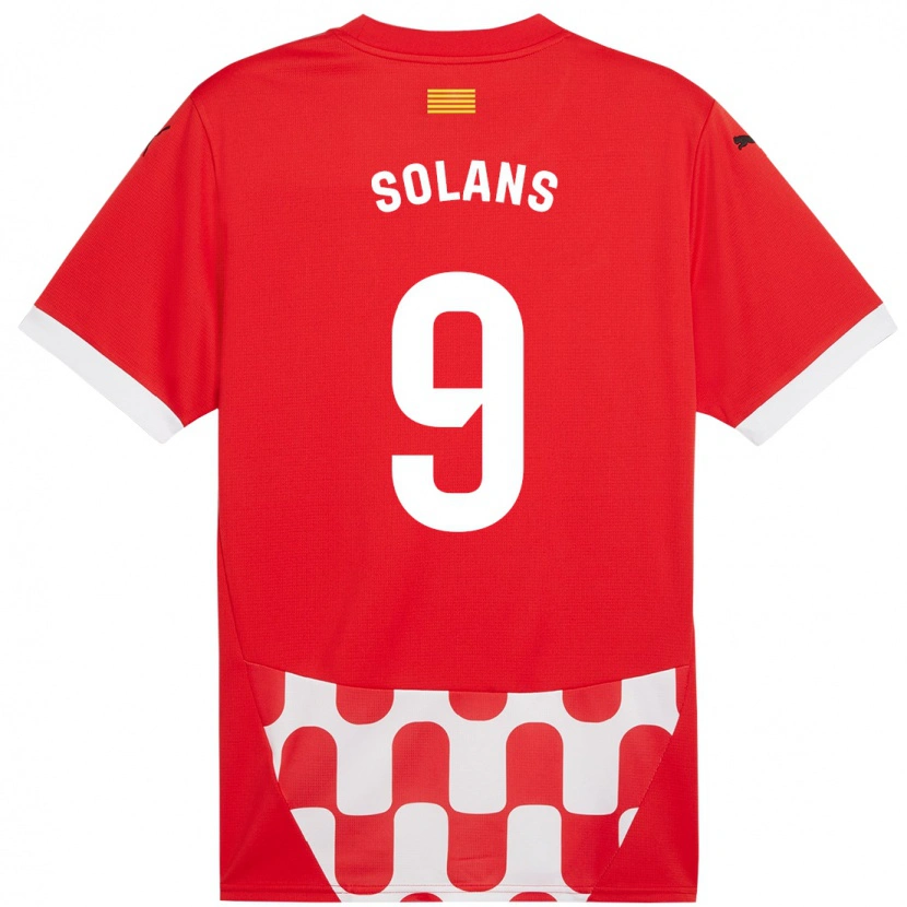 Danxen Niño Camiseta Sergi Solans #9 Rojo Blanco 1ª Equipación 2024/25 La Camisa