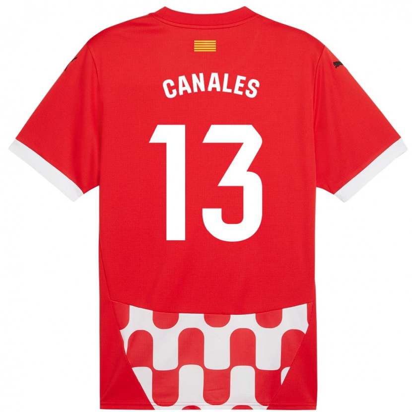 Danxen Niño Camiseta Juanvi Canales #13 Rojo Blanco 1ª Equipación 2024/25 La Camisa