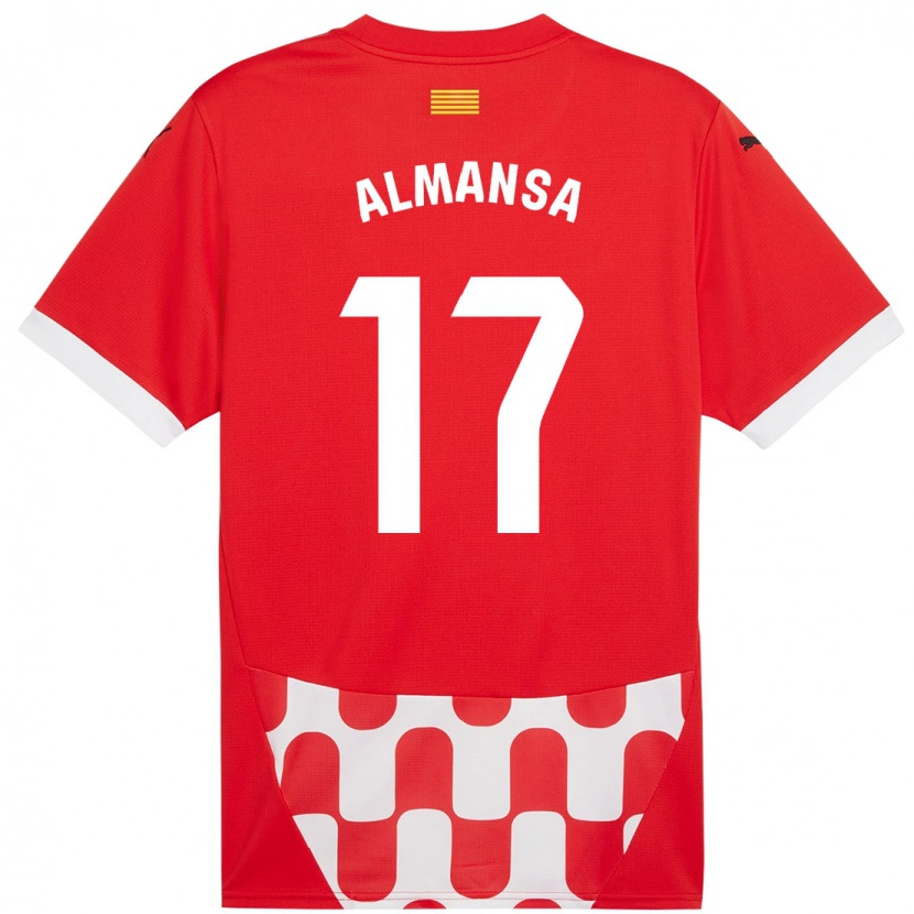 Danxen Niño Camiseta Alex Almansa #17 Rojo Blanco 1ª Equipación 2024/25 La Camisa