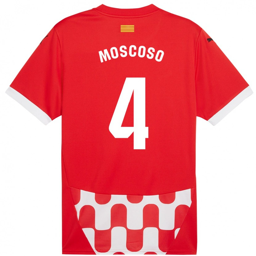 Danxen Niño Camiseta Miriam Moscoso #4 Rojo Blanco 1ª Equipación 2024/25 La Camisa