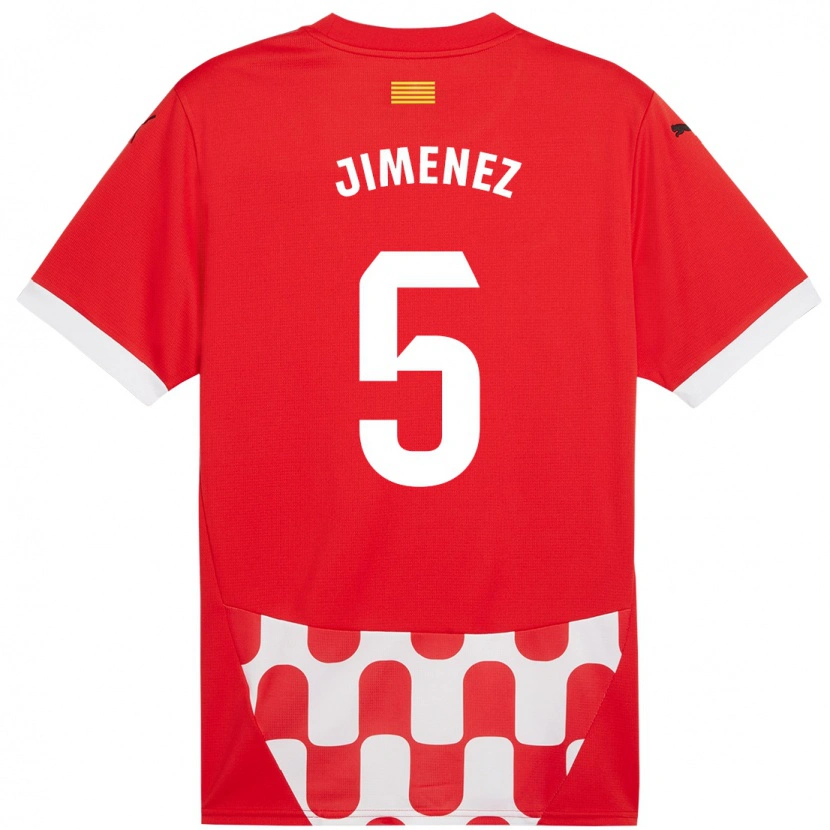 Danxen Niño Camiseta Ángela Jiménez #5 Rojo Blanco 1ª Equipación 2024/25 La Camisa