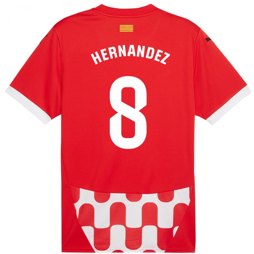 Danxen Niño Camiseta Sofia Hernández #8 Rojo Blanco 1ª Equipación 2024/25 La Camisa