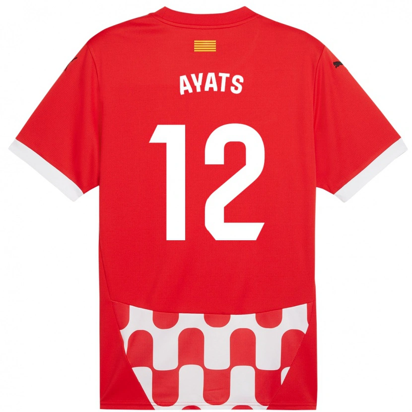 Danxen Niño Camiseta Mònica Ayats #12 Rojo Blanco 1ª Equipación 2024/25 La Camisa