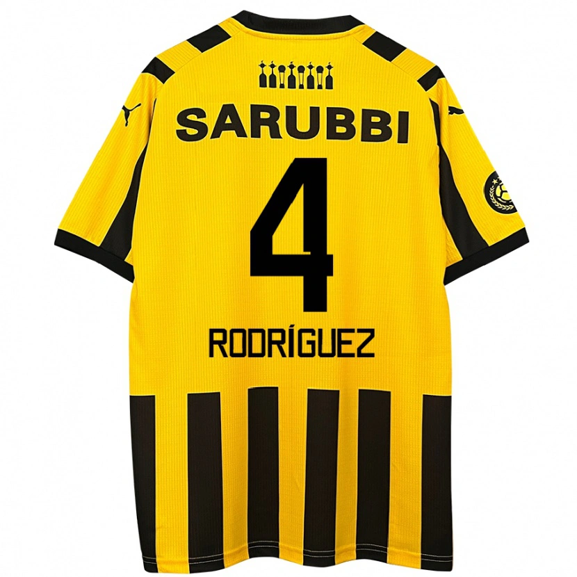 Danxen Niño Camiseta Guzmán Rodríguez #4 Amarillo Negro 1ª Equipación 2024/25 La Camisa