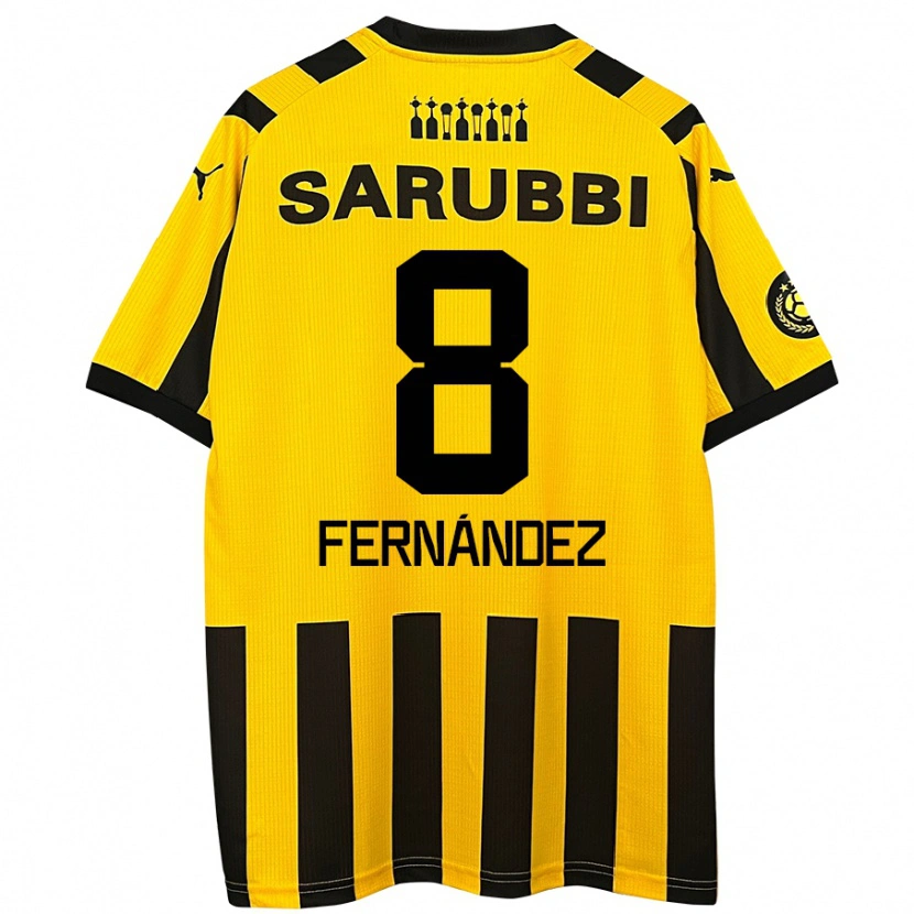 Danxen Niño Camiseta Leonardo Fernández #8 Amarillo Negro 1ª Equipación 2024/25 La Camisa