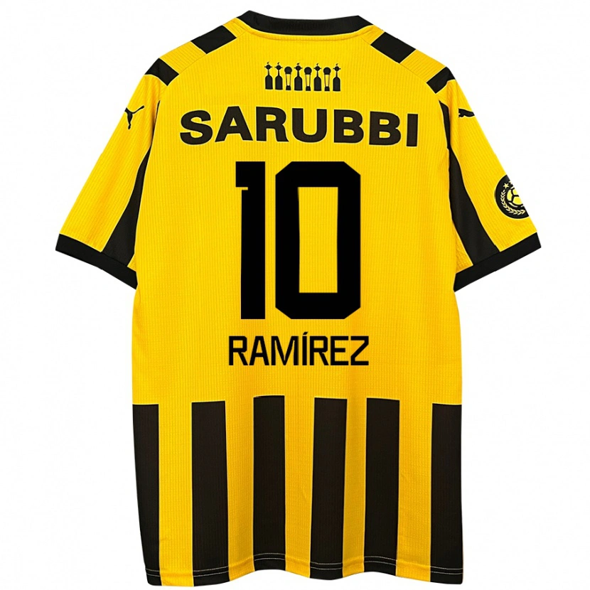 Danxen Niño Camiseta Gastón Ramírez #10 Amarillo Negro 1ª Equipación 2024/25 La Camisa