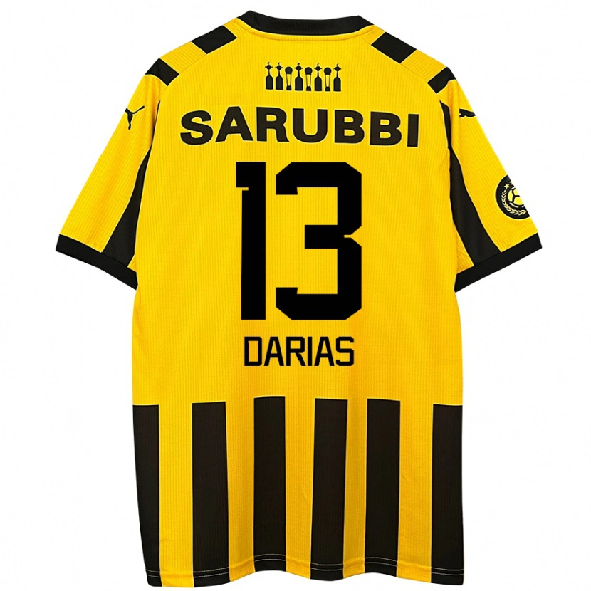 Danxen Niño Camiseta Eduardo Darias #13 Amarillo Negro 1ª Equipación 2024/25 La Camisa