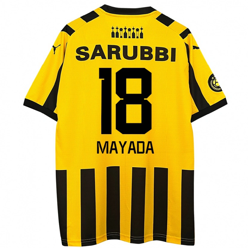 Danxen Niño Camiseta Camilo Mayada #18 Amarillo Negro 1ª Equipación 2024/25 La Camisa