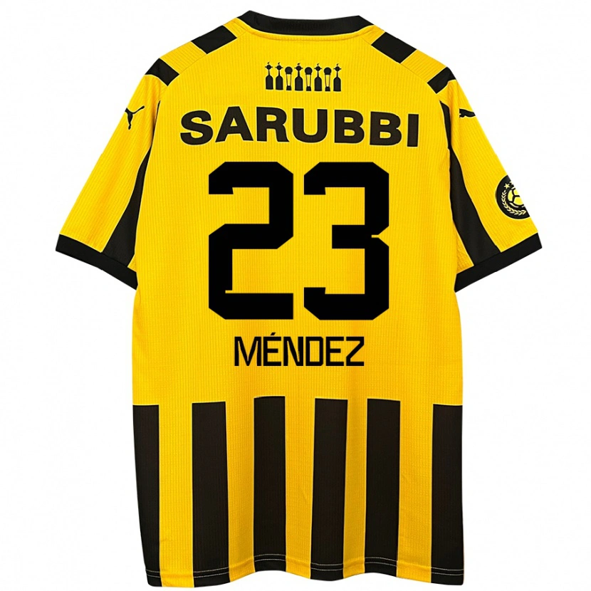 Danxen Niño Camiseta Javier Méndez #23 Amarillo Negro 1ª Equipación 2024/25 La Camisa