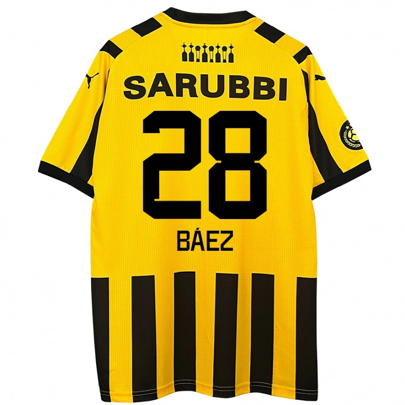 Danxen Niño Camiseta Jaime Báez #28 Amarillo Negro 1ª Equipación 2024/25 La Camisa