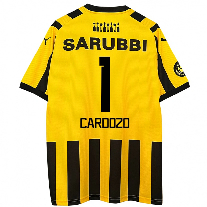 Danxen Niño Camiseta Thiago Cardozo #1 Amarillo Negro 1ª Equipación 2024/25 La Camisa