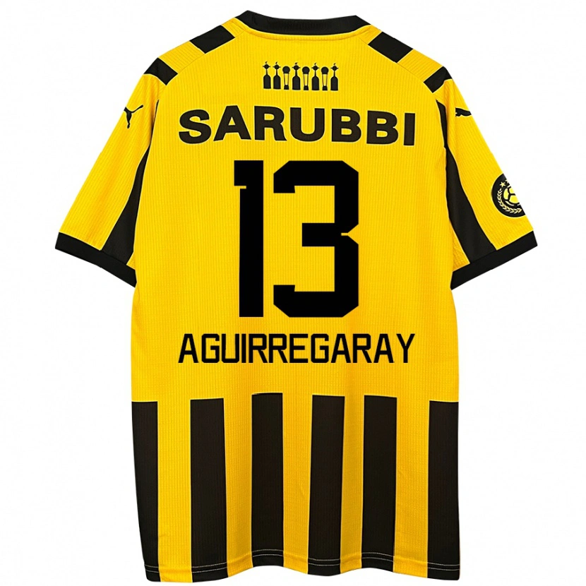 Danxen Niño Camiseta Matías Aguirregaray #13 Amarillo Negro 1ª Equipación 2024/25 La Camisa