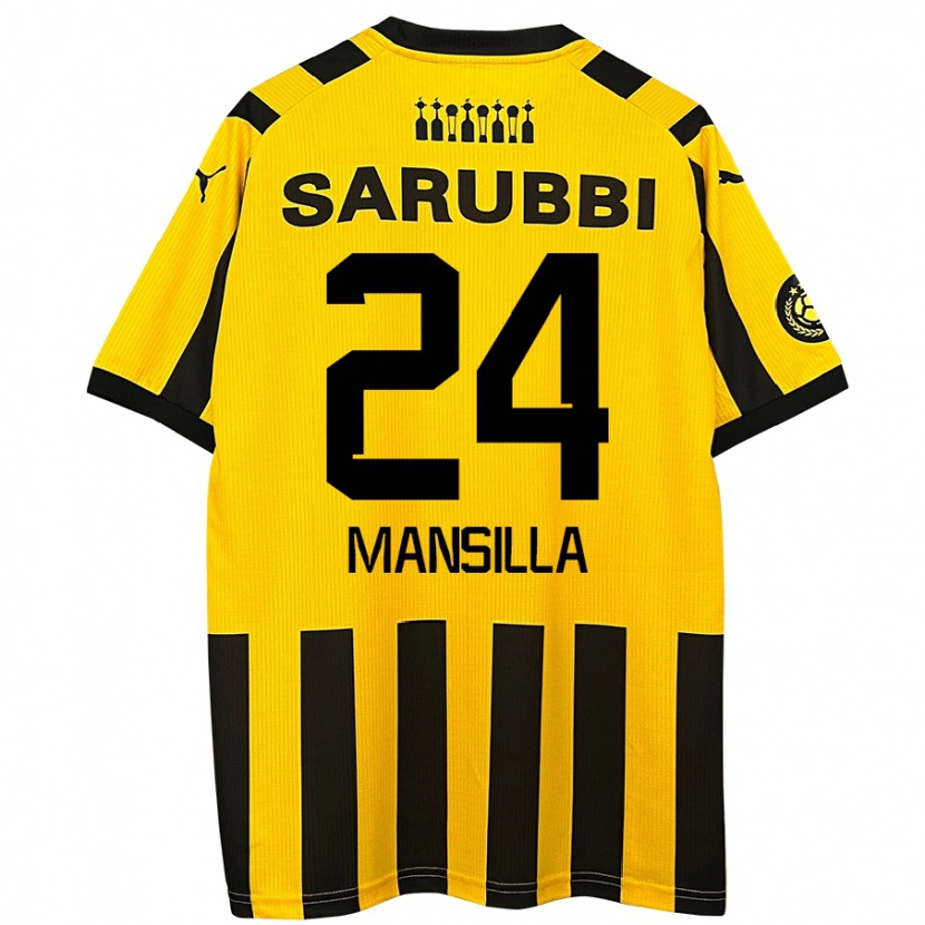 Danxen Niño Camiseta Brian Mansilla #24 Amarillo Negro 1ª Equipación 2024/25 La Camisa