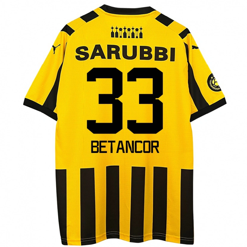 Danxen Niño Camiseta Bruno Betancor #33 Amarillo Negro 1ª Equipación 2024/25 La Camisa