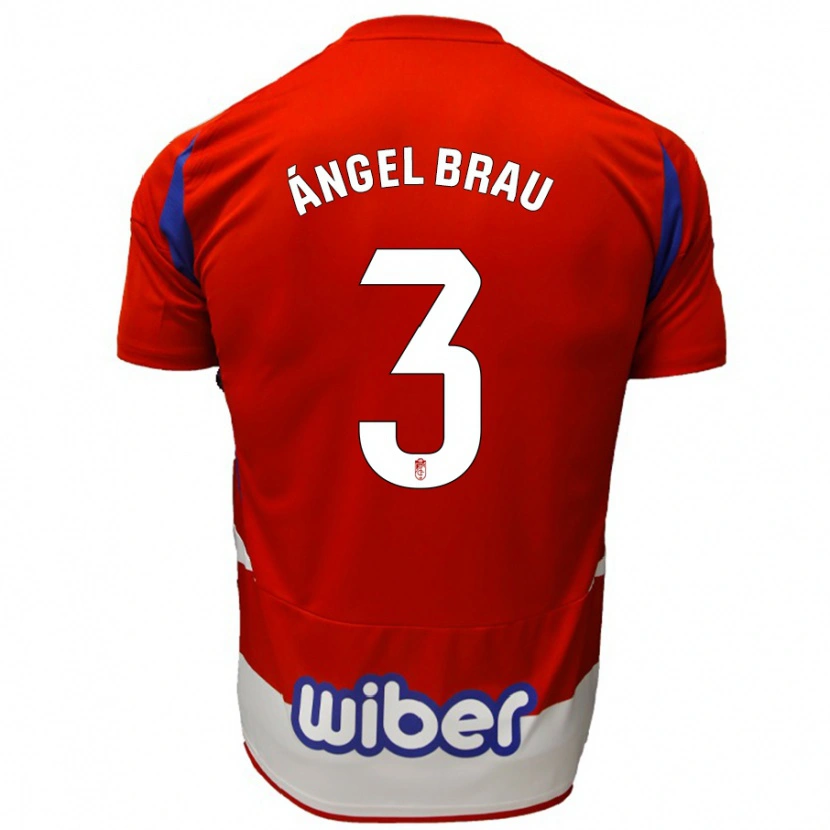 Danxen Niño Camiseta Miguel Ángel Brau #3 Rojo Blanco Azul 1ª Equipación 2024/25 La Camisa