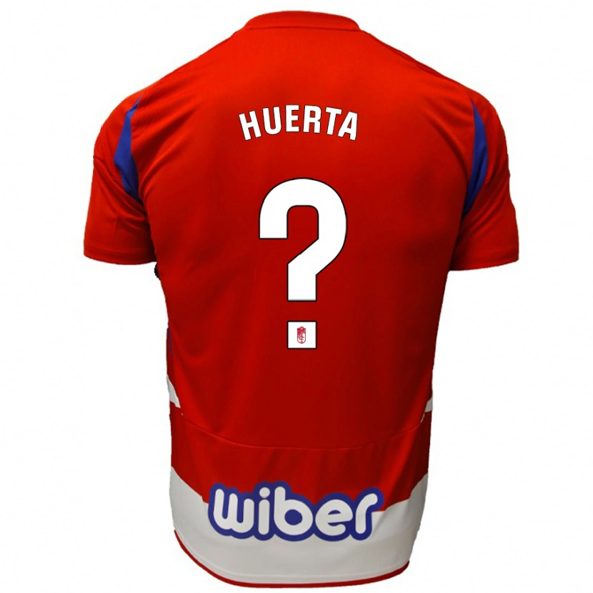 Danxen Niño Camiseta Salvador Huerta #0 Rojo Blanco Azul 1ª Equipación 2024/25 La Camisa