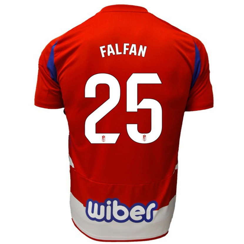 Danxen Niño Camiseta Daiana Falfán #25 Rojo Blanco Azul 1ª Equipación 2024/25 La Camisa