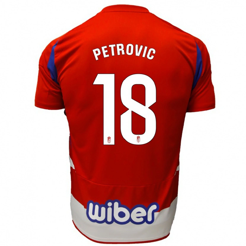 Danxen Niño Camiseta Njegos Petrovic #18 Rojo Blanco Azul 1ª Equipación 2024/25 La Camisa