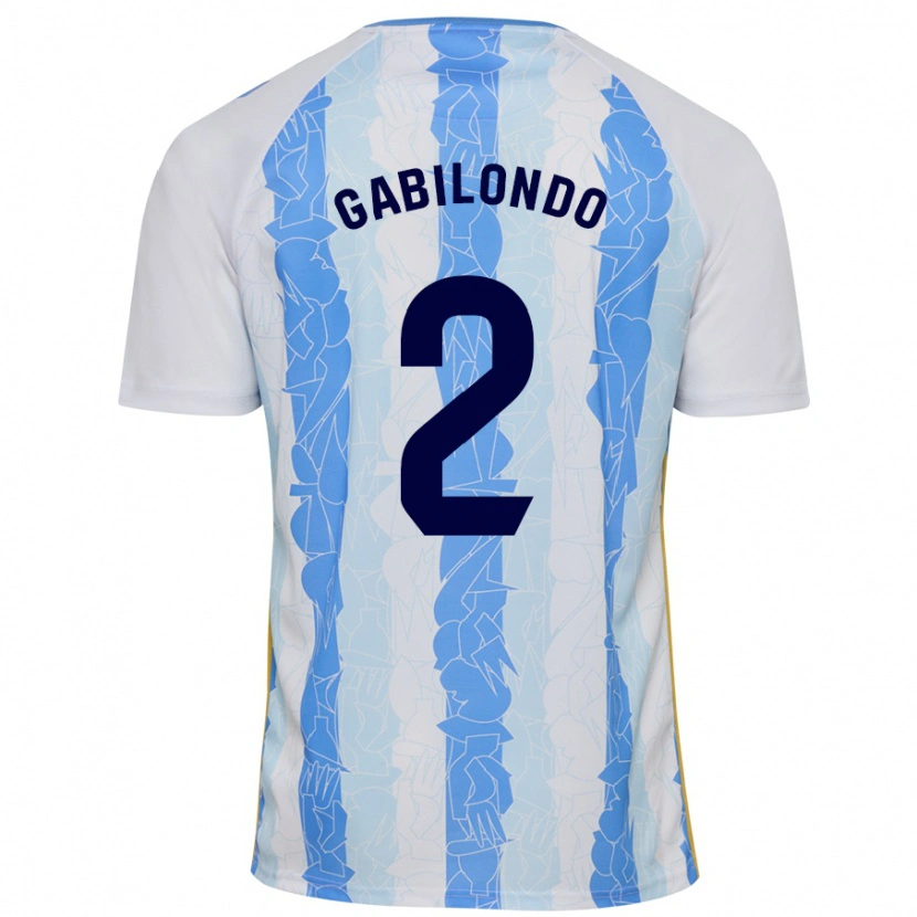 Danxen Niño Camiseta Jokin Gabilondo #2 Blanco Azul 1ª Equipación 2024/25 La Camisa