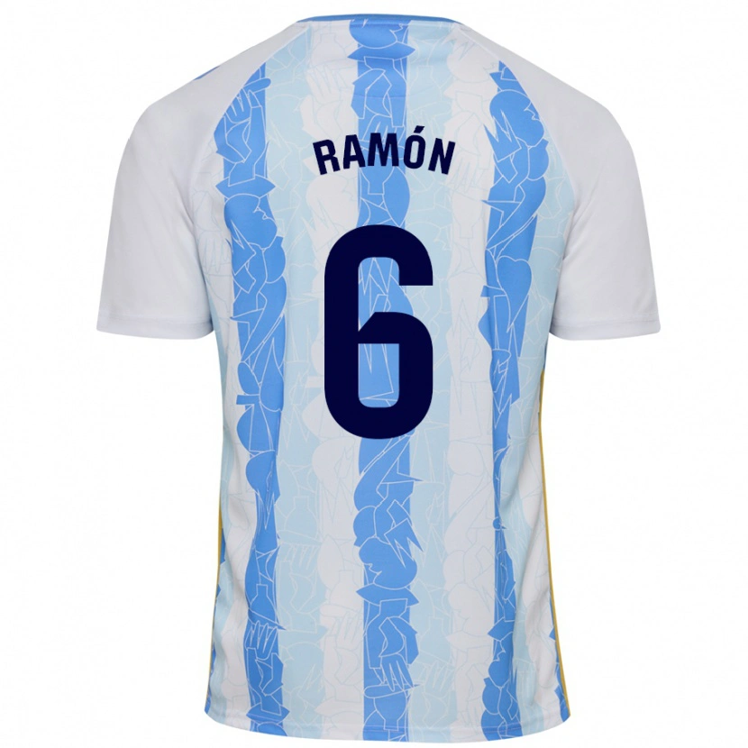 Danxen Niño Camiseta Ramón Enríquez #6 Blanco Azul 1ª Equipación 2024/25 La Camisa