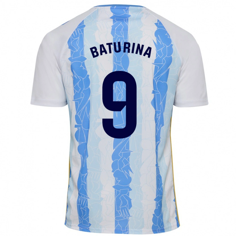 Danxen Niño Camiseta Roko Baturina #9 Blanco Azul 1ª Equipación 2024/25 La Camisa